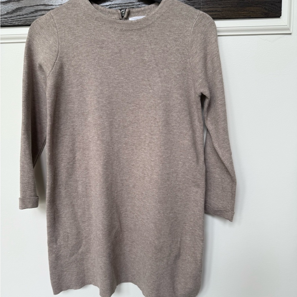 Zara Kids Cozy Tan Sweater Dress